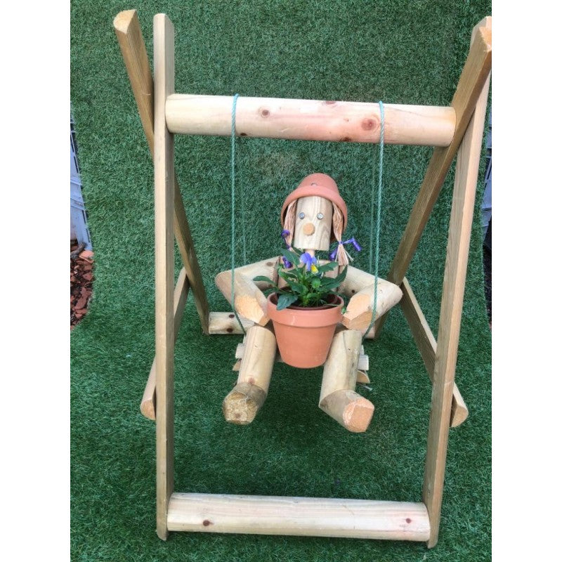 Single sitting on a swing